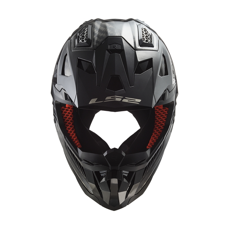 LS2 MX703 X-Force Solid Carbon motocross bukósisak fekete