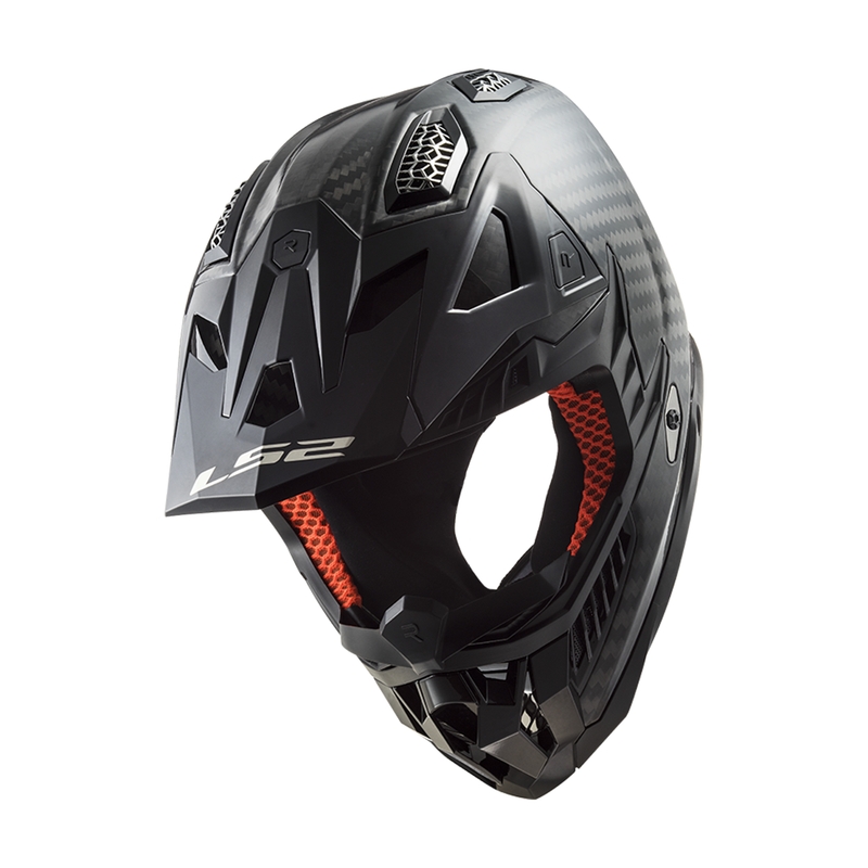 LS2 MX703 X-Force Solid Carbon motocross bukósisak fekete
