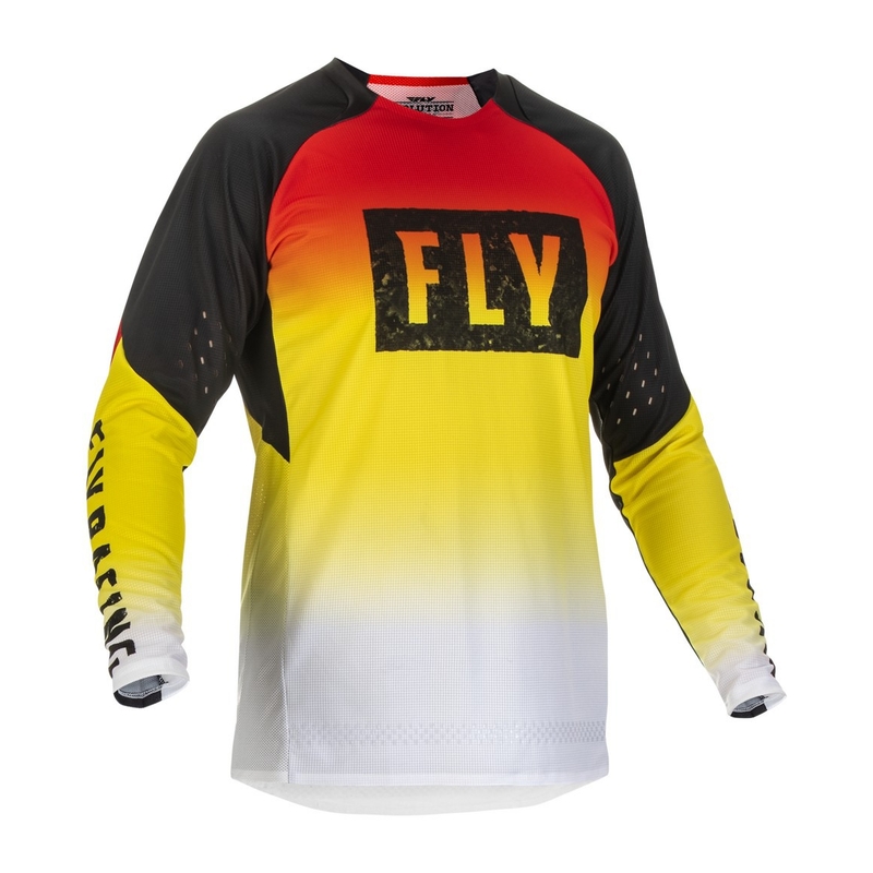 Motocross mez FLY Racing Evolution L.E. DST piros-sárga-fekete