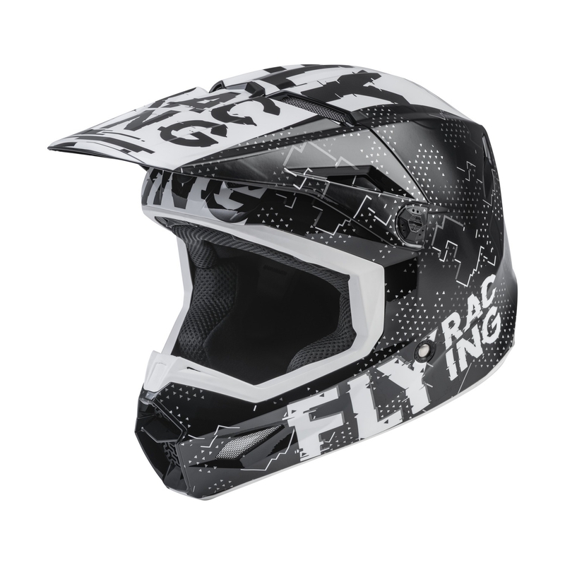 Gyerekek Motocross Sisak FLY Racing Kinetic Scan Fekete-fehér