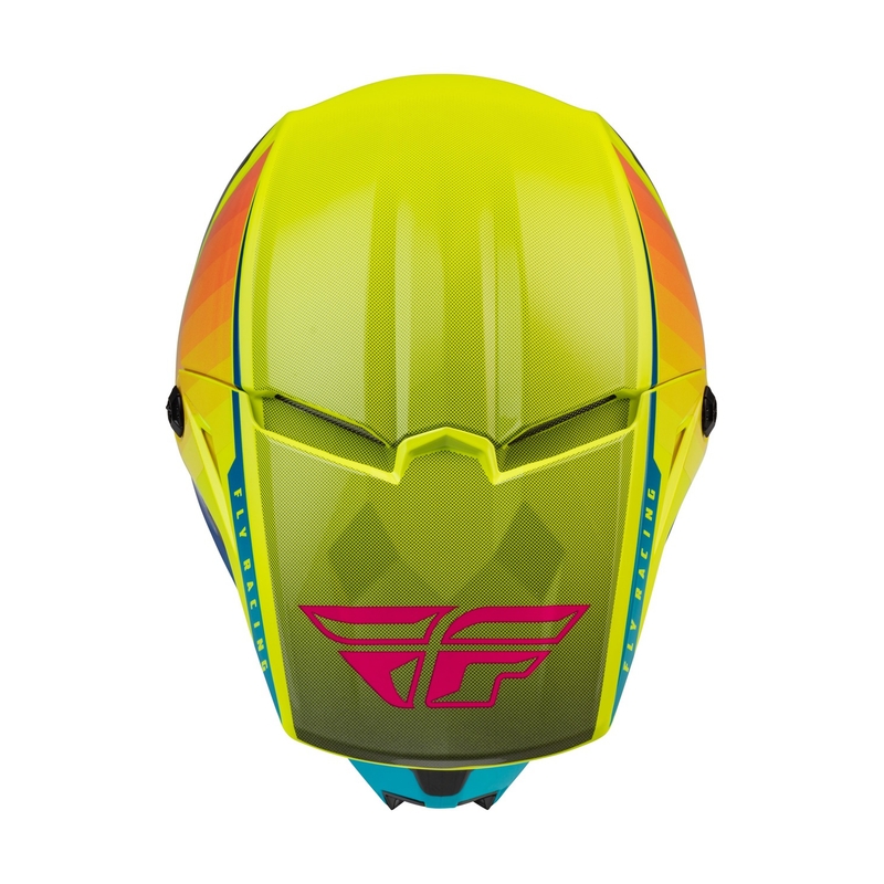 Gyerekek Motocross Sisak FLY Racing Kinetic Drift kék-fluo sárga-szürke