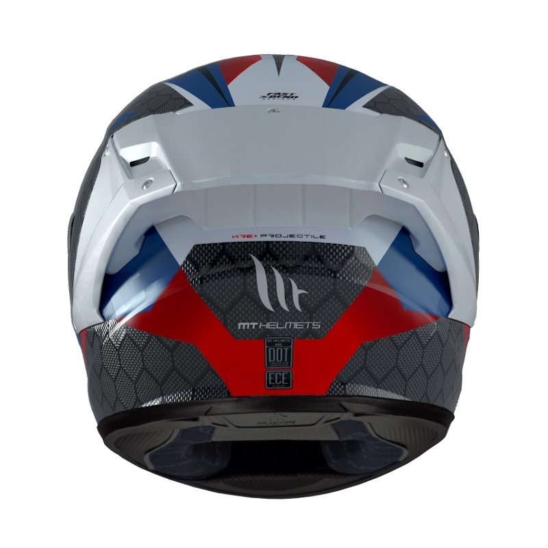 MT FF103PLUSC KRE+ Carbon Projectile D7 szürke-fehér-piros-kék integrált bukósisak