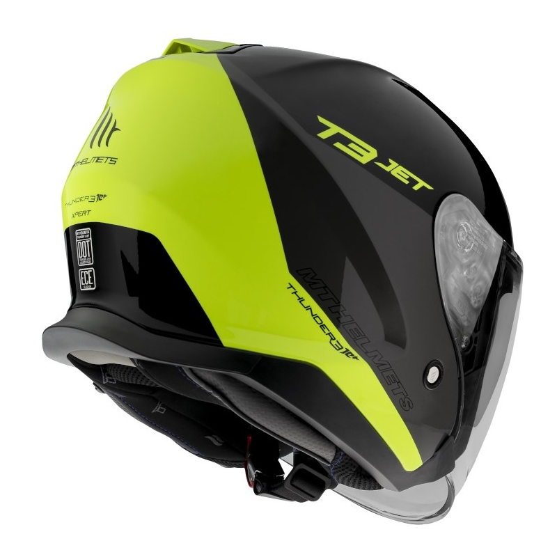 MT OF504SV Thunder 3 SV Jet Xpert C3 nyitott bukósisak fekete-fluo sárga