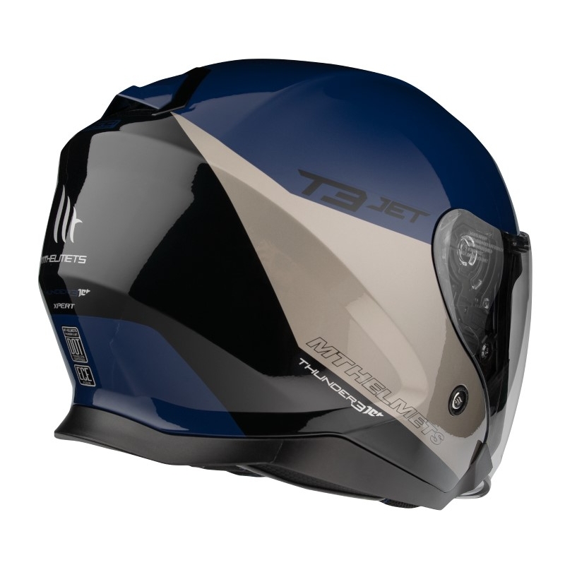 Nyitott motoros sisak MT OF504SV Thunder 3 SV Jet Xpert A17 ezüstkék