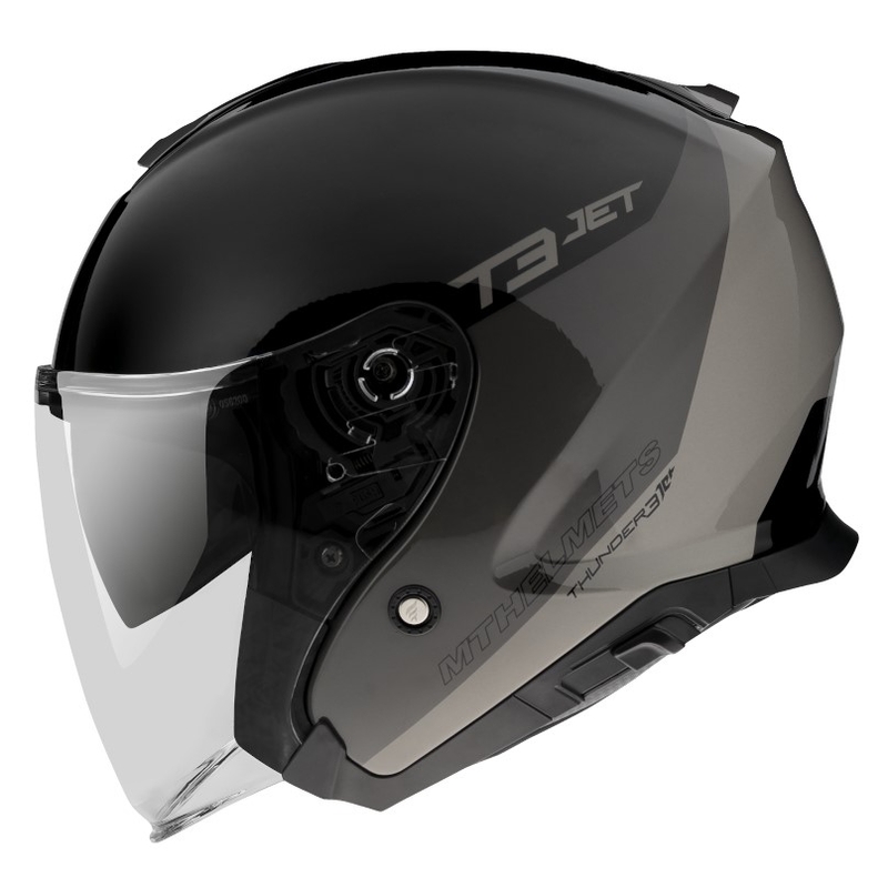 Nyitott motoros sisak MT OF504SV Thunder 3 SV Jet Xpert C2 fekete-szürke
