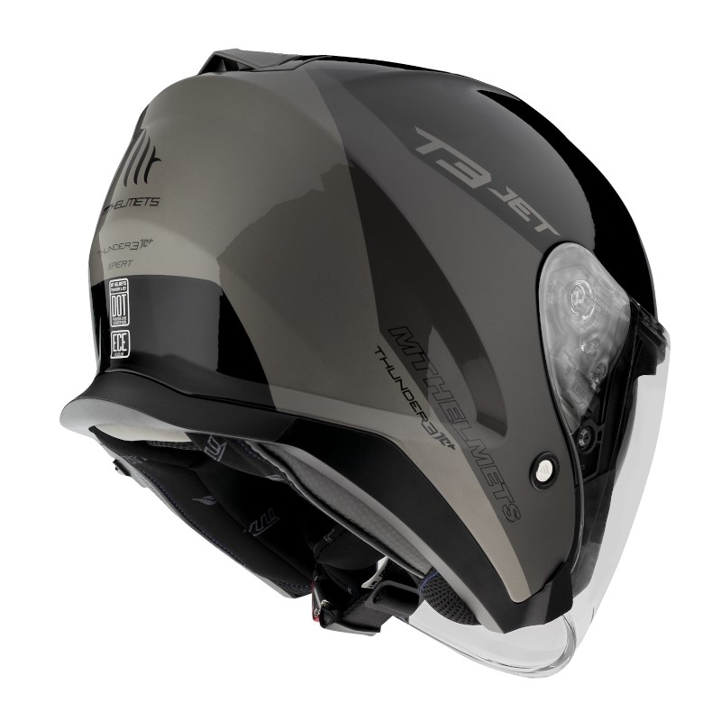 Nyitott motoros sisak MT OF504SV Thunder 3 SV Jet Xpert C2 fekete-szürke