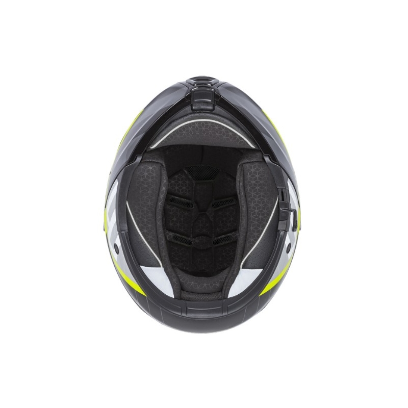 Cassida Modulo 2.0 összecsukható motoros sisak profil fehér-szürke-fekete-fluo sárga