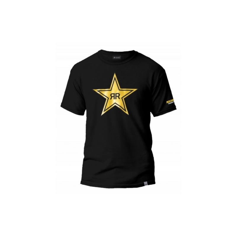 Férfi póló lőtt fekete csillag 2.0 Rockstar fekete