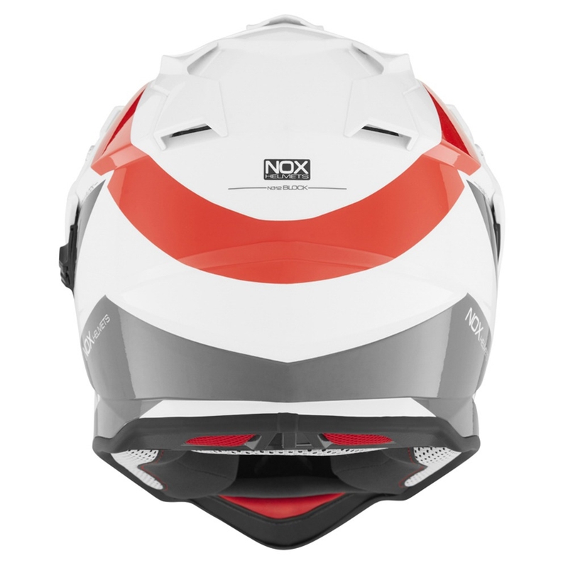 Enduro sisak NOX N312 BLOCK 2022 szürke-piros-fehér výprodej kiárusítás