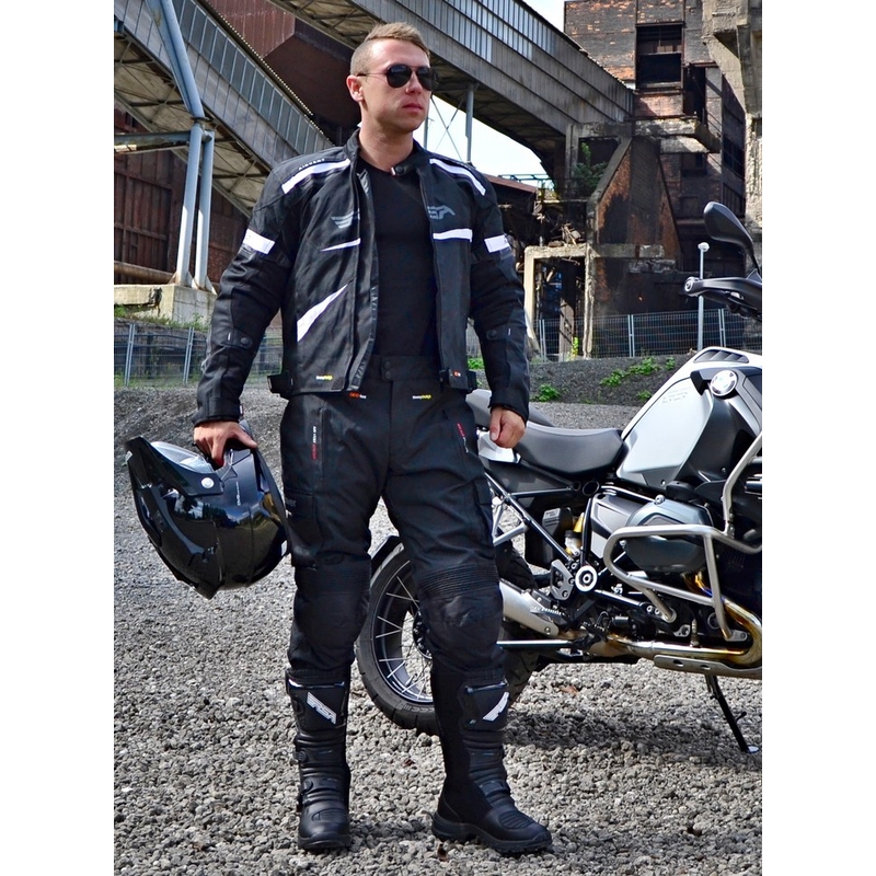 Kabát motorkerékpár RSA borotva fekete-fehér akcióhoz kiárusítás