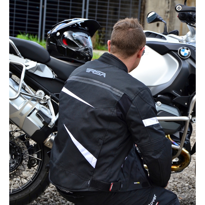 Kabát motorkerékpár RSA borotva fekete-fehér akcióhoz kiárusítás