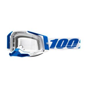 Motocross szemüveg 100% RACECRAFT 2 Isola kék-fehér (átlátszó szemellenző)