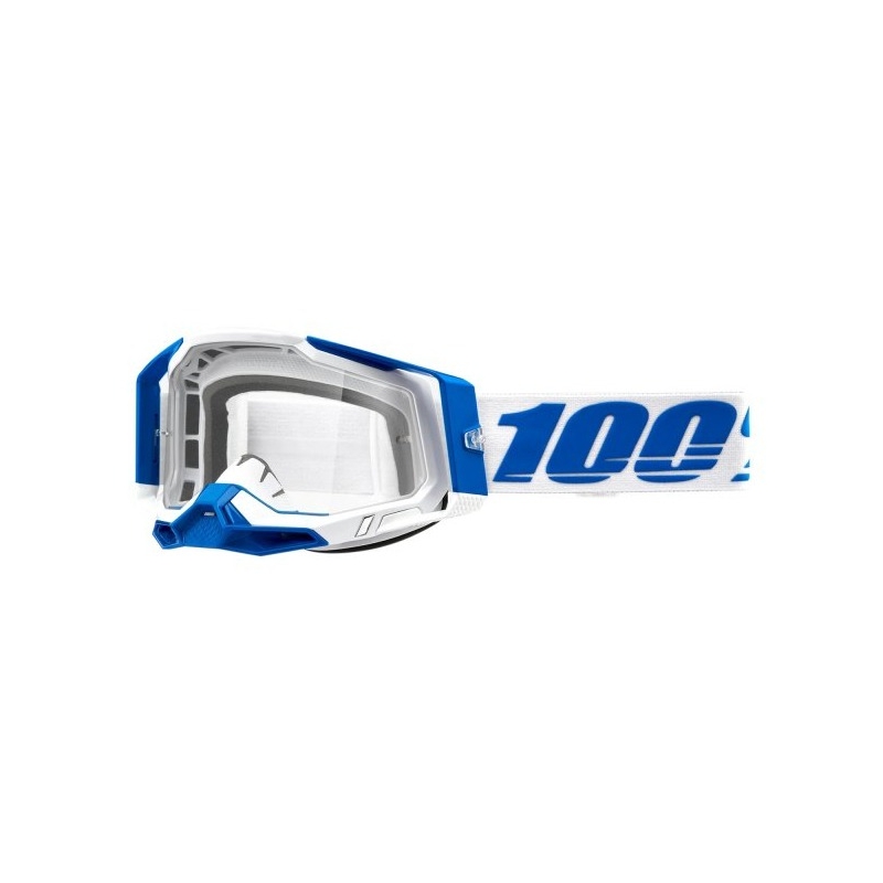 Motocross szemüveg 100% RACECRAFT 2 Isola kék-fehér (átlátszó szemellenző)