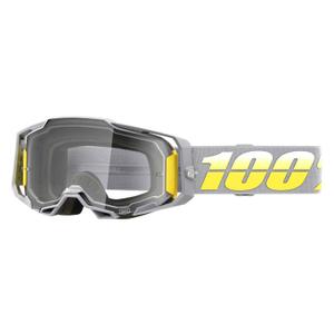 Motocross szemüveg 100% ARMEGA Komplex sárga-szürke (átlátszó plexi)