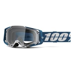 Motocross szemüveg 100% ARMEGA Albar kék-fehér (átlátszó szemellenző)