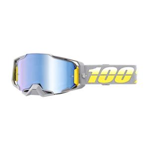 Motocross szemüveg 100% ARMEGA Komplex sárga-szürke (kék plexi)