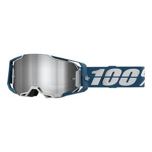 Motocross szemüveg 100% ARMEGA Albar szürke-kék (ezüst plexi)