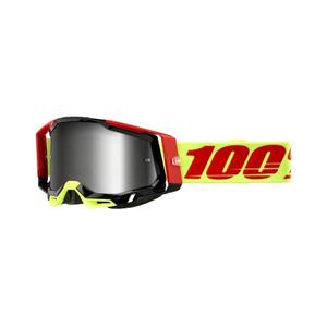 Motocross szemüveg 100% RACECRAFT 2 Wiz piros-sárga (ezüst szemellenző)