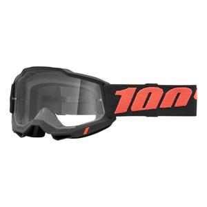 Motocross szemüveg 100% ACCURI 2 Borego vörös-fekete (átlátszó védőburkolat)