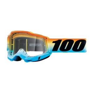 Motocross szemüveg 100% ACCURI 2 Naplemente kék-sárga-narancs (tiszta plexi)