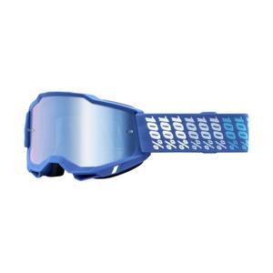 Motocross szemüveg 100% ACCURI 2 Yarger fehér-kék (kék plexi)