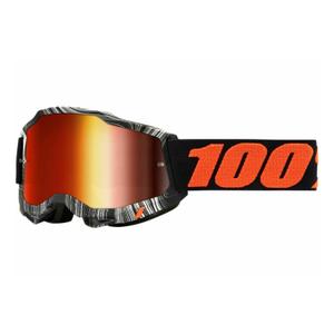 Motocross szemüveg 100% ACCURI 2 Geospace narancs-fekete (piros plexi)