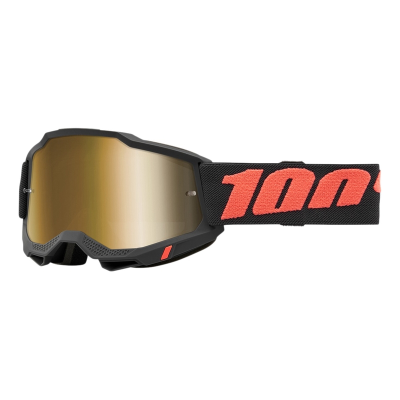 Motocross szemüveg 100% ACCURI 2 Borego vörös-fekete (arany plexi)
