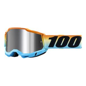Motocross szemüveg 100% ACCURI 2 Naplemente kék-sárga-narancs (ezüst szemellenző)