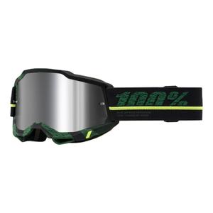 Motocross szemüveg 100% ACCURI 2 Overlord sárga-zöld-fekete (ezüst plexi)