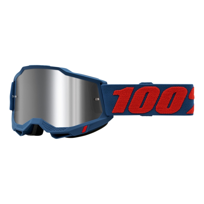 Motocross szemüveg 100% ACCURI 2 Odeon piros-kék (ezüst plexi)