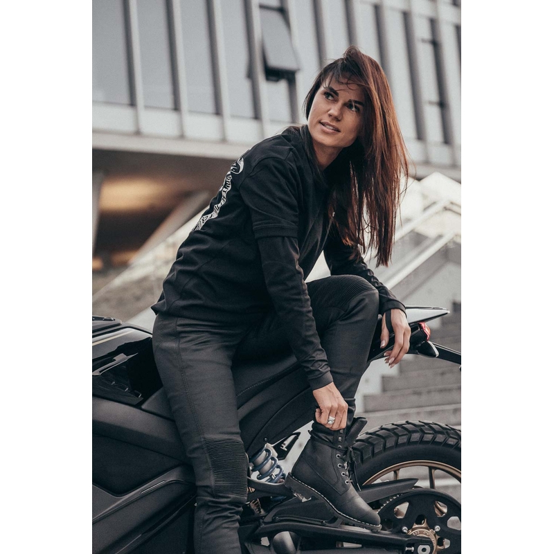 Női motoros farmer PANDO MOTO Kusari Kev fekete kiárusítás