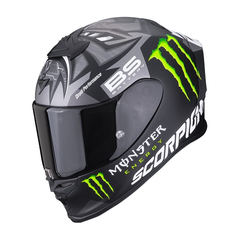 Beépített motoros sisak Scorpion EXO-R1 Air Fabio Quartararo Monster Replica szürke