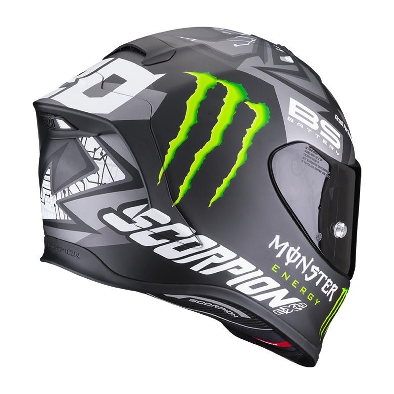 Beépített motoros sisak Scorpion EXO-R1 Air Fabio Quartararo Monster Replica szürke