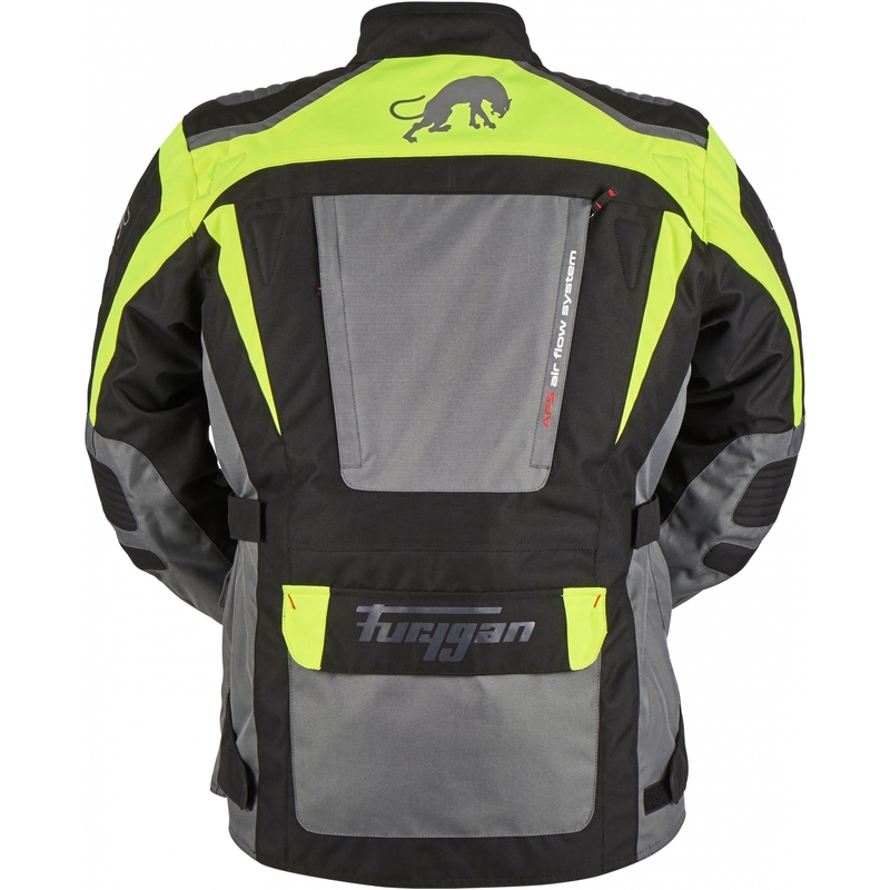 Furygan Apalaches fekete-fluo motoros kabát sárga