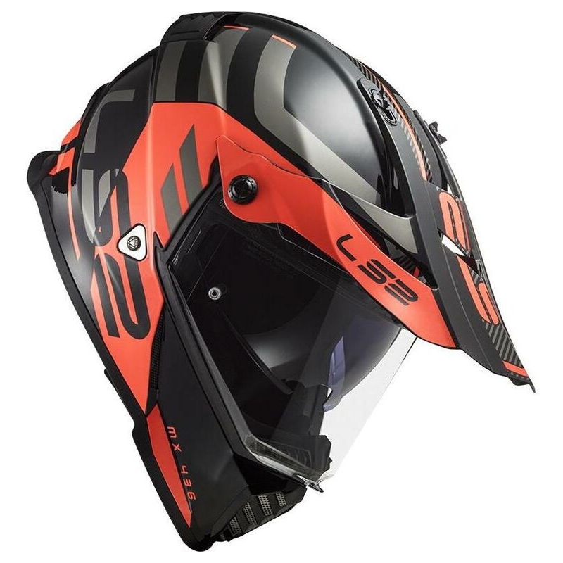 Enduro sisak LS2 MX436 Pioneer Evo Adventurer fekete-narancssárga matt