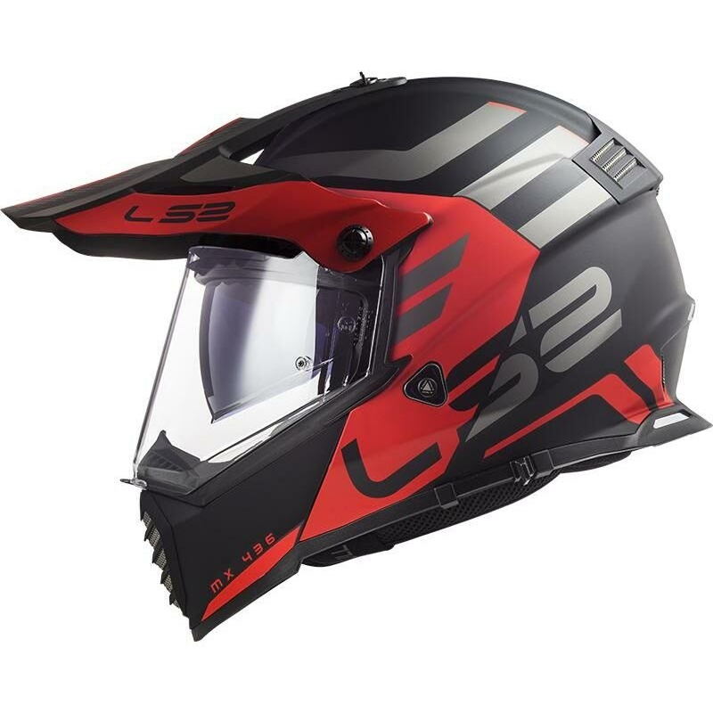 Enduro sisak LS2 MX436 Pioneer Evo Adventurer fekete-piros matt