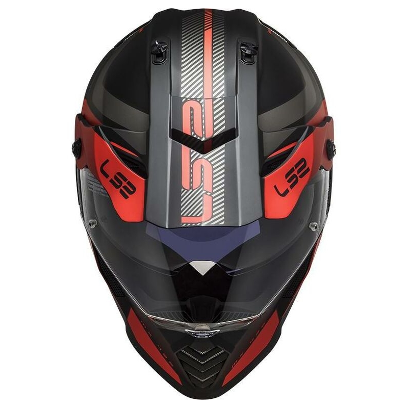 Enduro sisak LS2 MX436 Pioneer Evo Adventurer fekete-piros matt