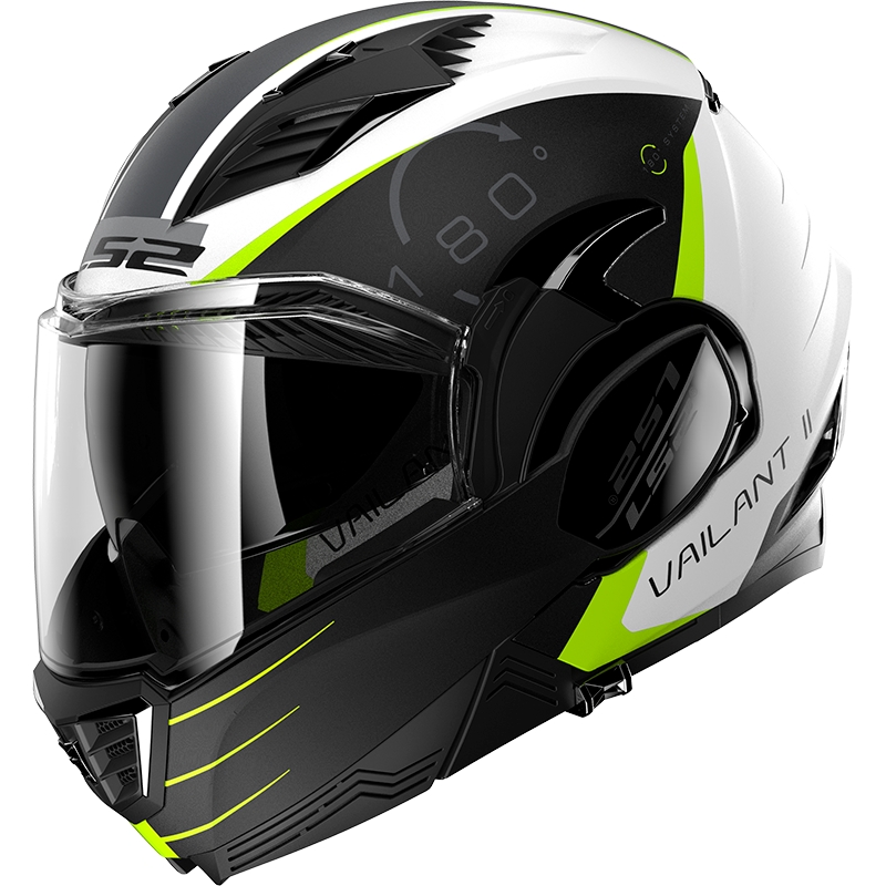 Flip sisak motorkerékpárhoz LS2 FF900 Valiant II Codex fekete-fluo sárga-fehér