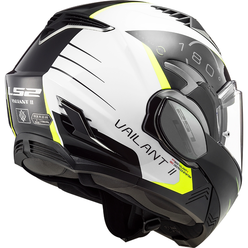 Flip sisak motorkerékpárhoz LS2 FF900 Valiant II Codex fekete-fluo sárga-fehér