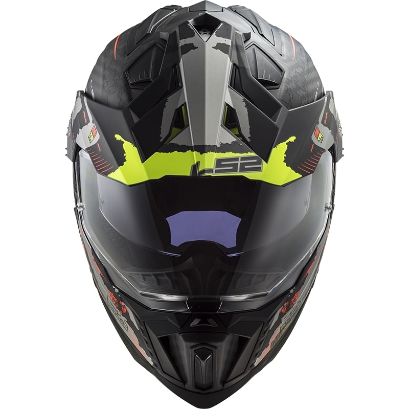 Enduro sisak LS2 MX701 Explorer C Kiterjesztése fekete-szürke-fluo sárga