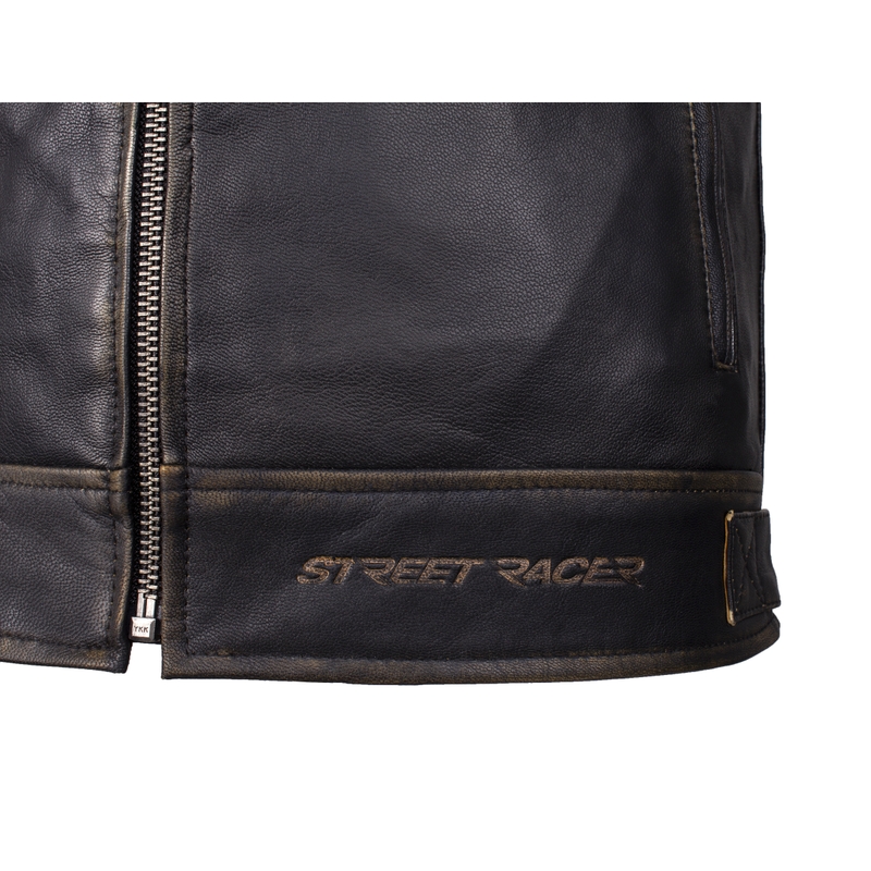 Street Racer Tribe Retro motoros kabát barna