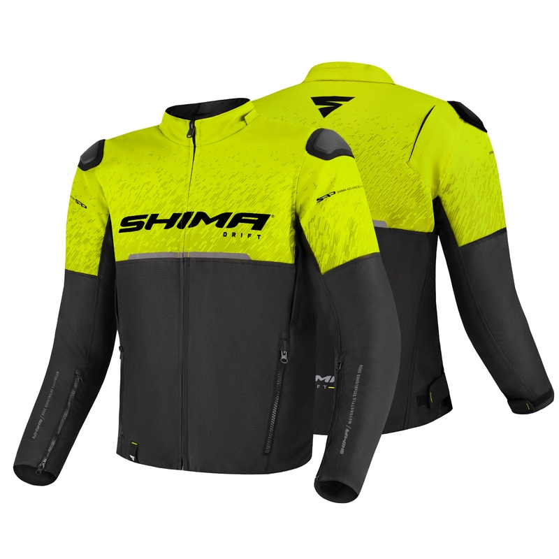 Shima Drift motoros kabát fekete-fluo sárga