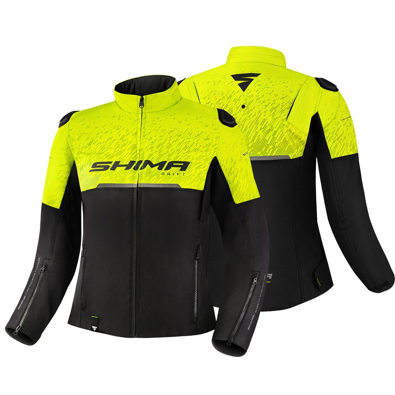 Shima Drift női motoros kabát fekete-fluo sárga