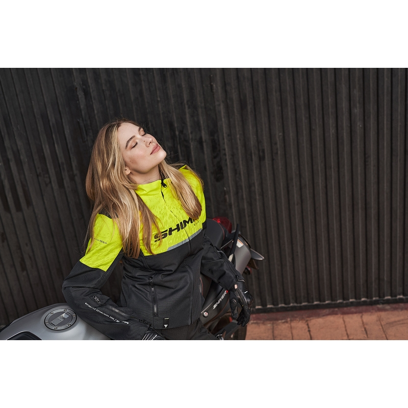 Shima Drift női motoros kabát fekete-fluo sárga