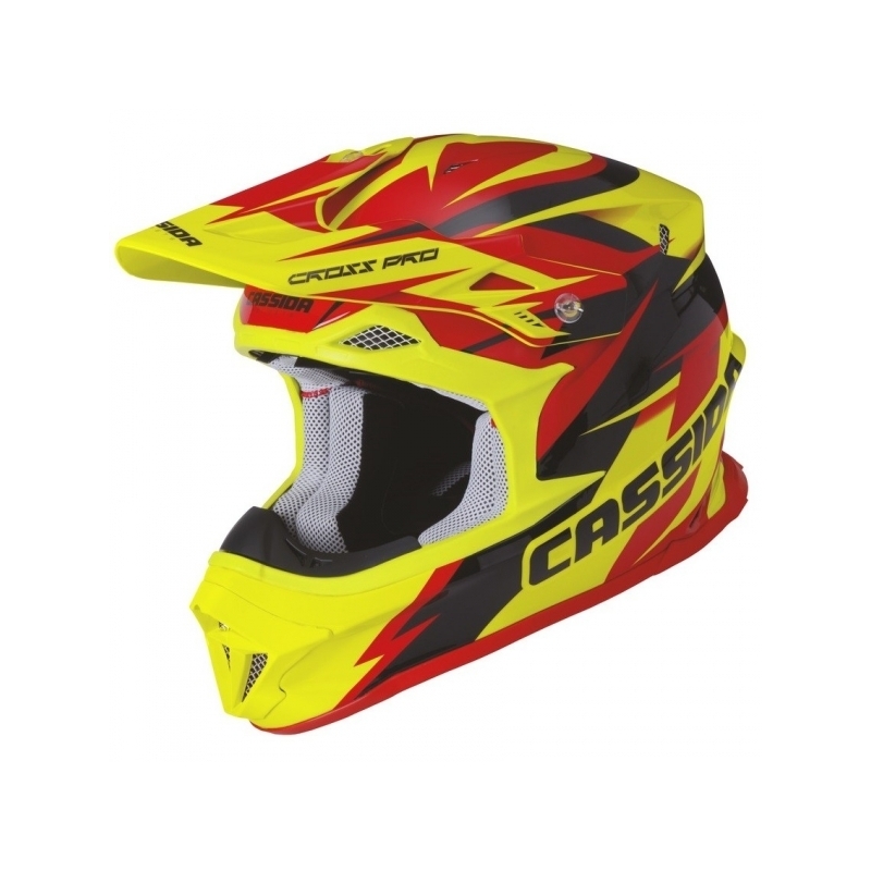 Cassida Cross Pro Motocross sisak - piros / sárga / fekete akció kiárusítás