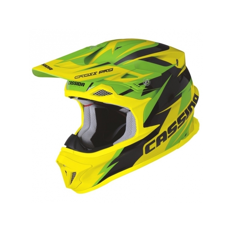 Cassida Cross Pro Motocross sisak - zöld/ sárga / fekete
