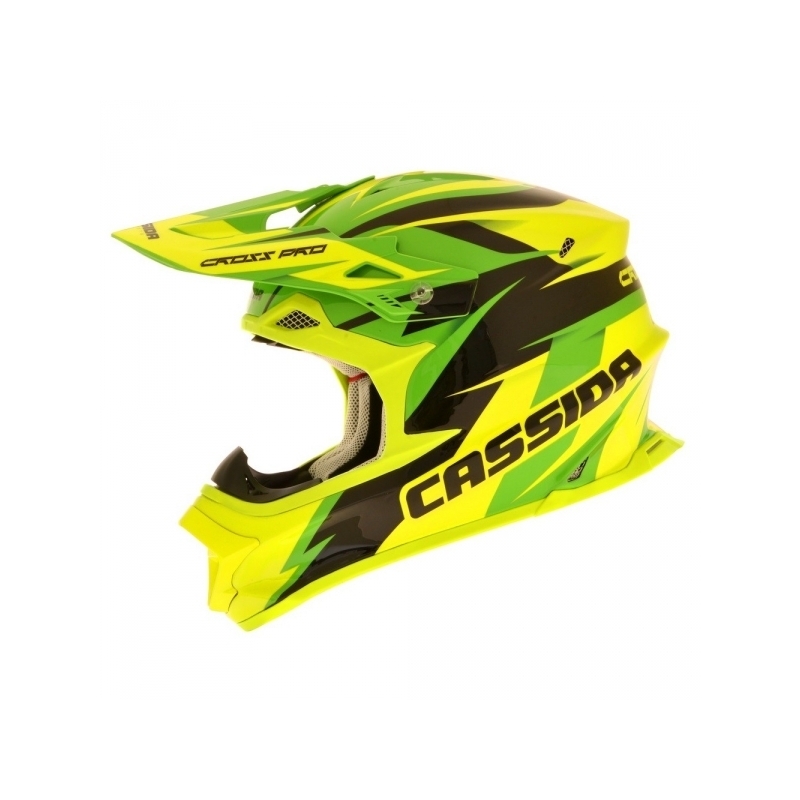 Cassida Cross Pro Motocross sisak - zöld/ sárga / fekete