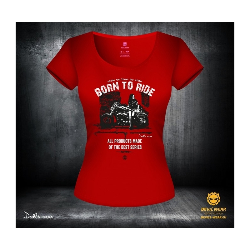 Női póló Ördögök viselete - Ride To Live To Ride akció kiárusítás