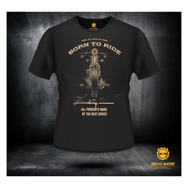 Férfi póló Ördögök viselete - Born To Ride Live Man akció kiárusítás