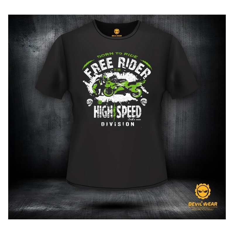 Férfi póló Ördögök viselete - Free Rider Kawasaki ZX6 R Ninja